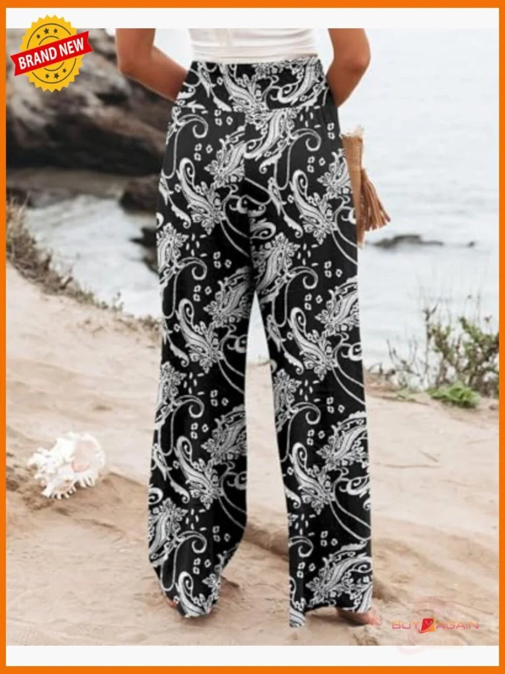 Womens High Waisted Wide Leg Palazzo Pants with Pockets Lounge